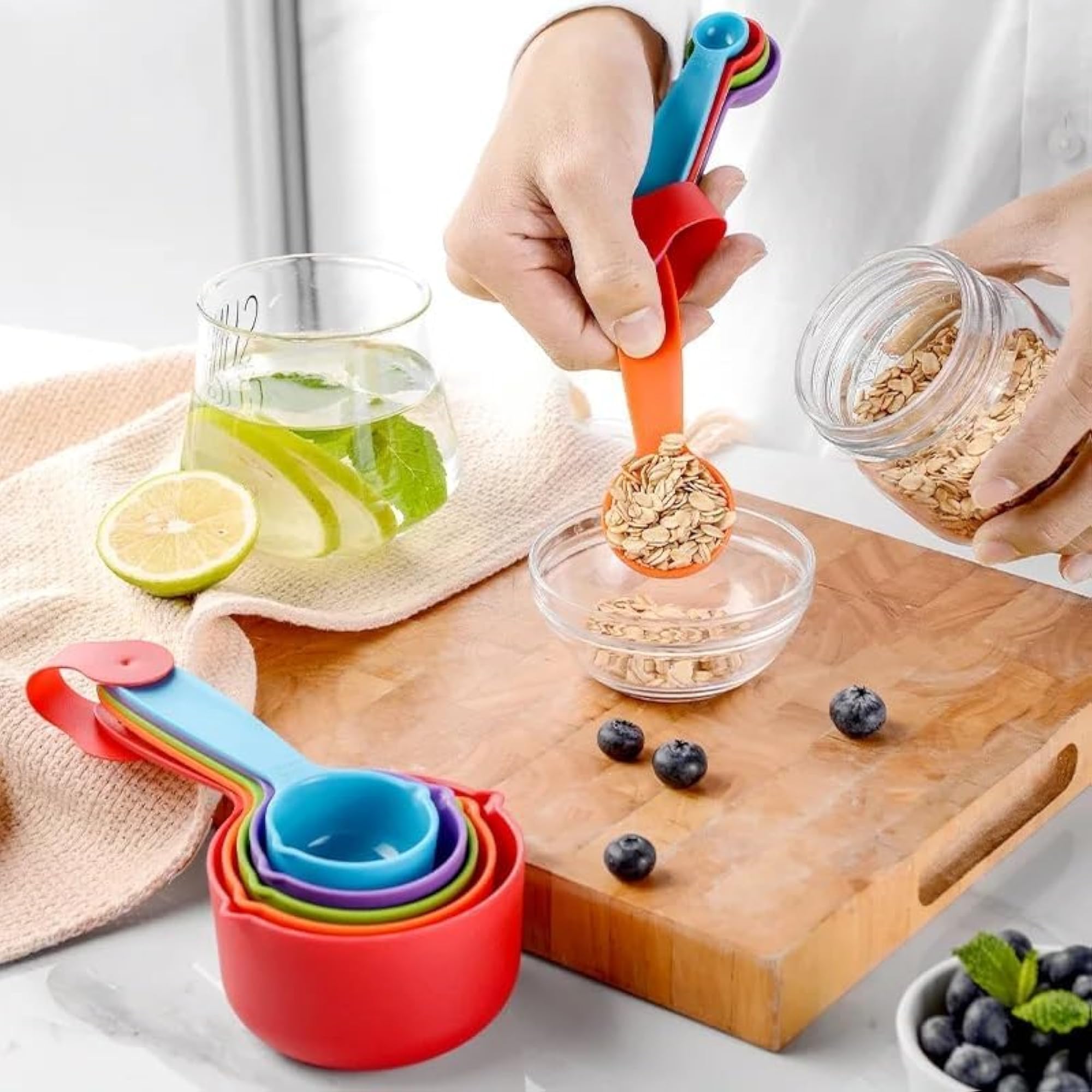 10 Pcs BPA Free Plastic Measuring Cup & Spoon Set